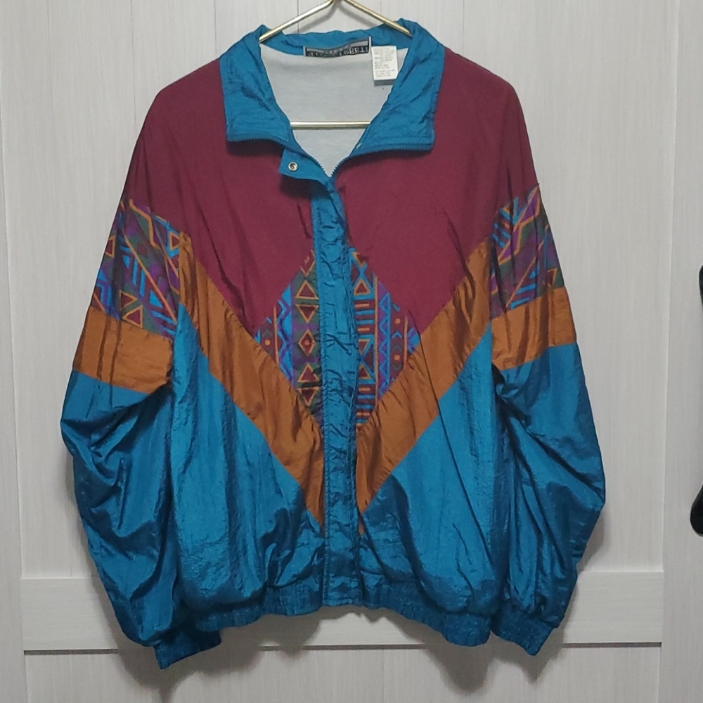 Longstreet Missy vintage Aztec windbraker jacket sz L